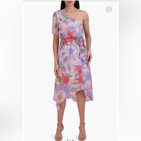 Julia Jordan One Shoulder Calla Lilly Floral Dress NWT - Picture 1 of 8